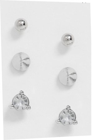 3 pack silver studs