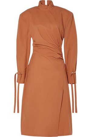 Acne Studios | Deera ruched cotton-poplin dress | NET-A-PORTER.COM