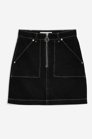 Utility Denim Zip-Up Skirt | Topshop