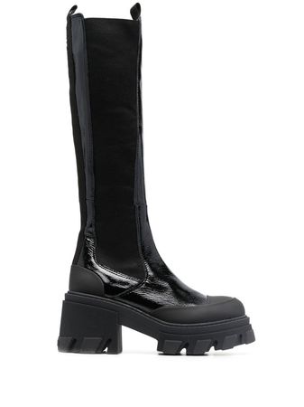GANNI knee-length ridged-sole Boots - Farfetch