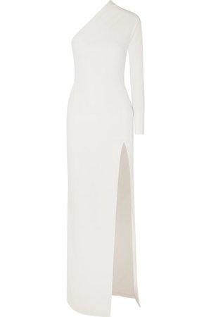 Solace London- Nadia one-shoulder stretch-crepe gown