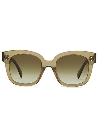 CELINE Eyewear Green oval-frame sunglasses - Harvey Nichols