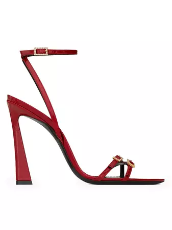 Shop Saint Laurent Lila Sandals In Patent Leather | Saks Fifth Avenue