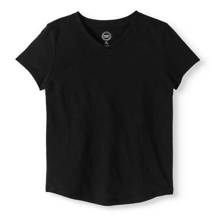 Girls' V-Neck Short Sleeve T-Shirt - Walmart.com