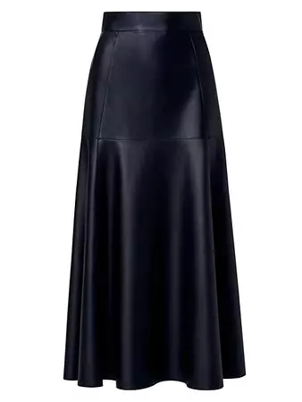 Shop Akris Flared Leather Midi-Skirt | Saks Fifth Avenue