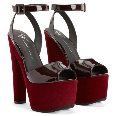 zanotti burgundy red platform shoes