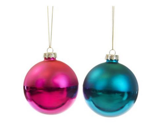 Goodwill Christmas Ornaments Pink Blue Ball