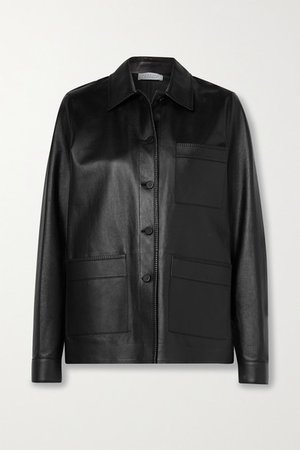 Net Sustain Chore Leather Jacket - Black