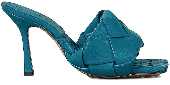 Lido Leather Woven Sandals in Vintage Blue | FWRD