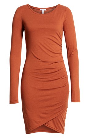 Leith Ruched Long Sleeve Dress | Nordstrom