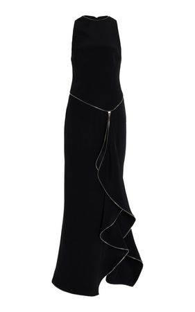 Brynn Ruffled Silk Crepe Maxi Dress By Brandon Maxwell | Moda Operandi