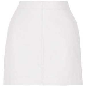 Textured-leather Mini Skirt - White