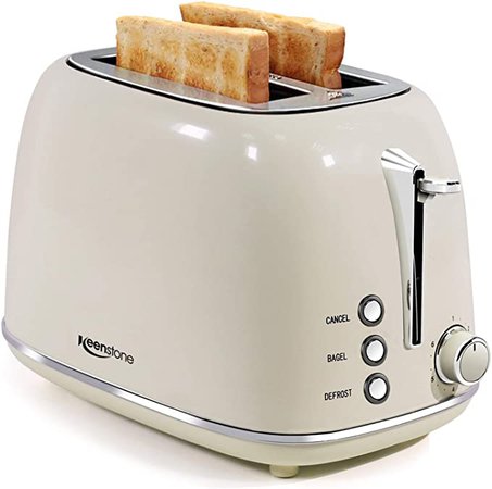 Amazon.com: Toasters 2 Slice Retro Stainless Steel Toasters with Bagel, Cancel, Defrost Function and 6 Bread Shade Settings Bagel Toaster, Beige: Kitchen & Dining