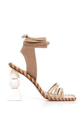 Les Valerie Hautes Linen And Leather Sandals by Jacquemus | Moda Operandi