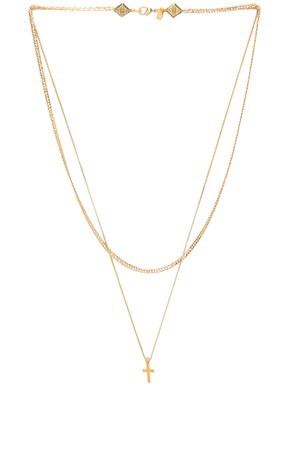 Simple Layered Chain Cross Necklace