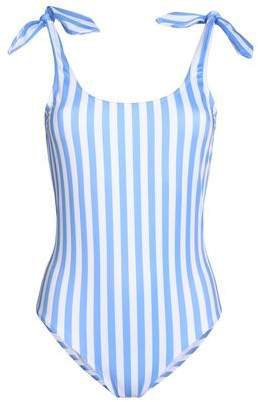 Iris & Ink Marlene Knotted Striped Swimsuit