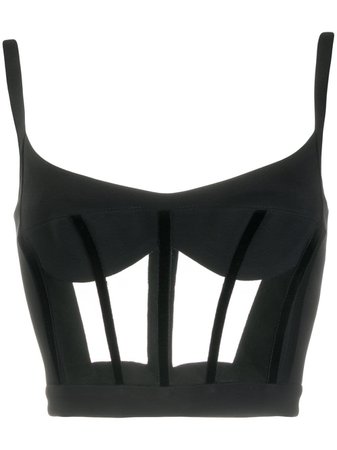 Shop black David Koma corset top with Express Delivery - Farfetch