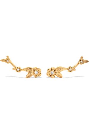 Meadowlark | Alba gold-plated diamond earrings | NET-A-PORTER.COM