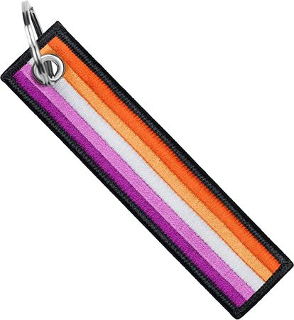 Pride Flag Keychain LGBTQ accessories, Key Fob, Accessory For Keys, Bag, Motorcycles, Scooters, Cars and Pride Gifts (Lesbian) at Amazon Women’s Clothing store