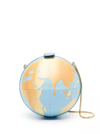 Moschino World Map Leather Clutch Bag - Farfetch