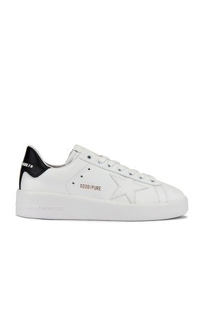 Golden Goose Pure Star Sneaker in White & Black | REVOLVE