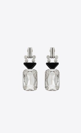 Saint Laurent ‎SMOKING Earrings In Brass, Resin And Crystals ‎ | YSL.com