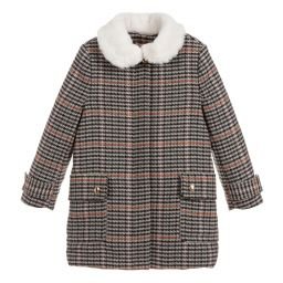 Chloé - Girls Black & Pink Tweed Coat | Childrensalon Outlet