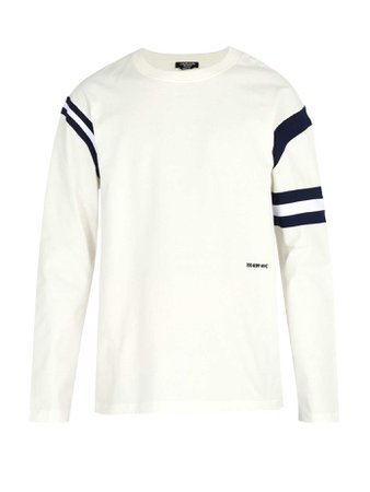 Stripe-trim cotton crew-neck sweatshirt | CALVIN KLEIN 205W39NYC | MATCHESFASHION.COM