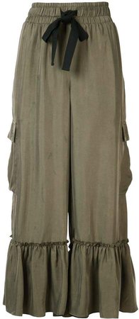 ruffled cropped trousers