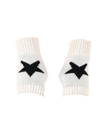 Fingerless Knit Star Gloves