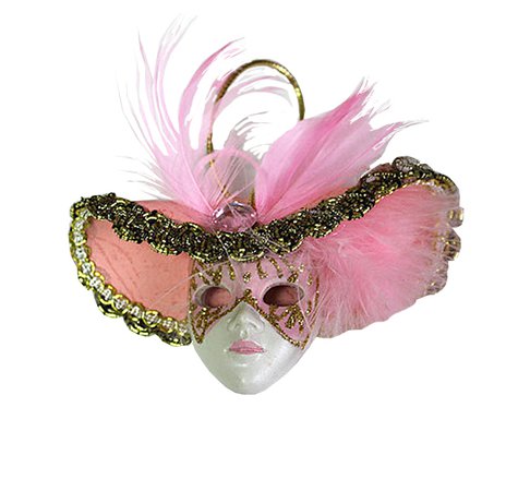Favor Village Miniature Venetian Mask Ornament/Pink