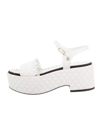 Chanel Quilted CC Platform Sandals - Shoes - CHA345485 | The RealReal