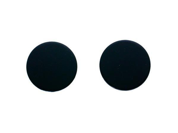 Round Matte Black Earrings Contemporary Flat | 3FineDesign