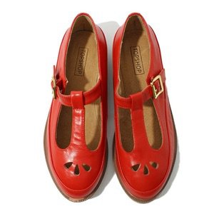 topshop red mary Jane style shoes