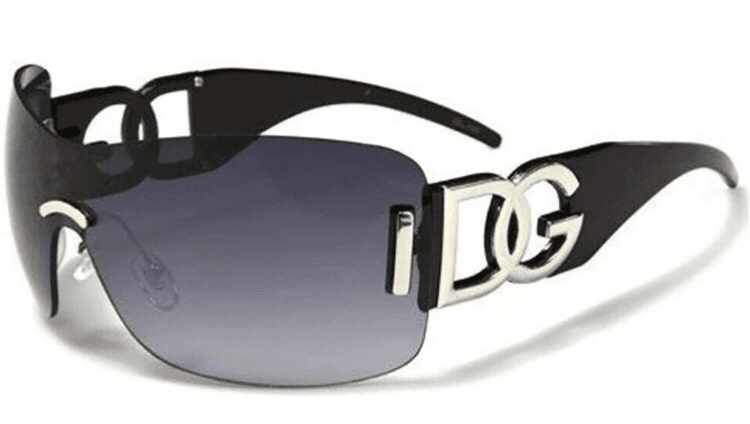 D&G y2k black curved sunglasses