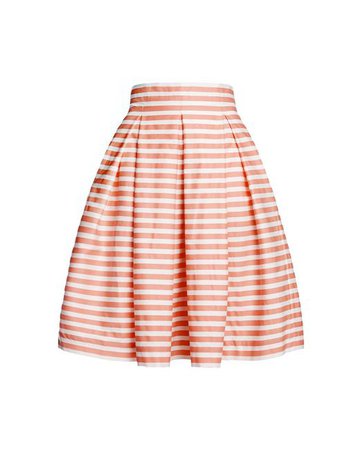 Lyst - Rumour London Amalfi Coral Striped Midi Skirt in Pink