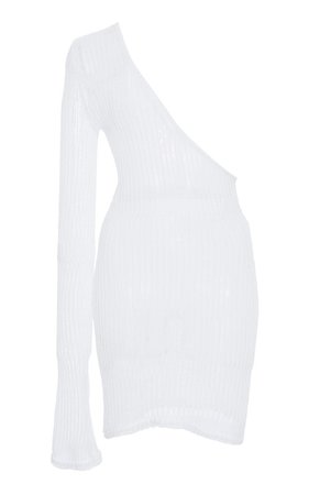 Asymmetric Layered Ribbed-Knit Dress by Balmain | Moda Operandi
