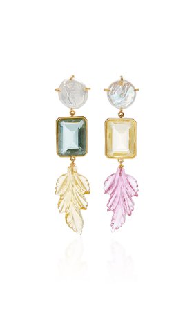 Joy Ride Gold-Plated, Pearl, Quartz And Topaz Earrings by Lizzie Fortunato | Moda Operandi
