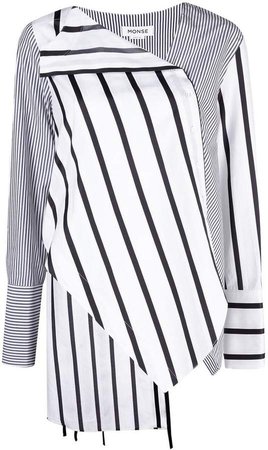 asymmetrical striped shirt
