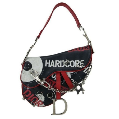red and black dior hardcore bag