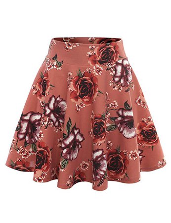 A.F.Y Women's Crepe Floral Stretchy Flared Skater Skirt at Amazon Women’s Clothing store