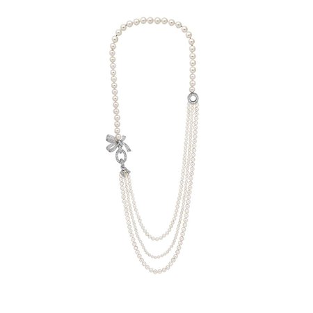 Chanel Gabrielle Sautoir 18k Diamond and Pearl Necklace