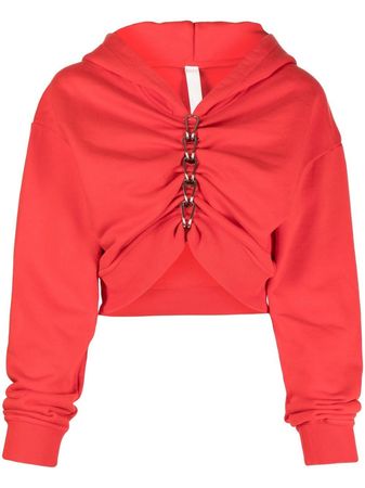 Dion Lee Chain Front Cropped Hoodie - Farfetch