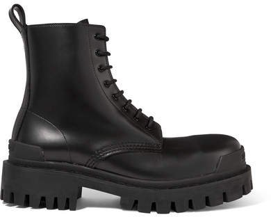 Strike Leather Ankle Boots - Black