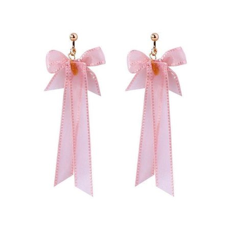 pink bow earrings cute