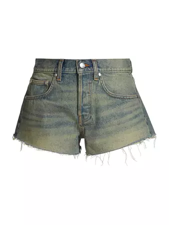 Shop EB Denim Low-Rise Denim Shorts | Saks Fifth Avenue