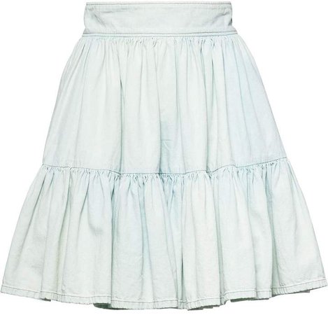 high waisted denim skirt