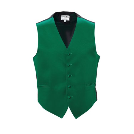 Emerald Green Tuxedo Vest Mens Satin