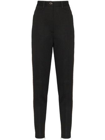 Shop black Fendi FF motif stripe leggings with Afterpay - Farfetch Australia