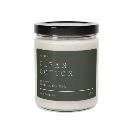 Scented Soy Candle, Clean Cotton, Sea Salt + Orchid, White Sage + Lave